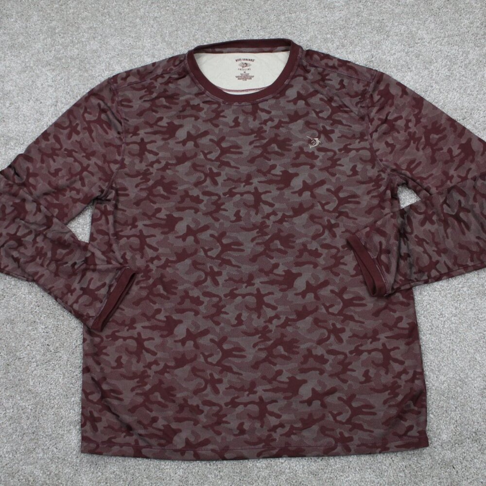 Reel Legends Shirt Mens‎ Medium Red Freeline Fishing 100% Polyester L/S Pullover